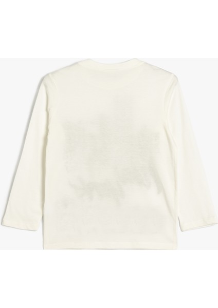 T-Shirt Uzun Kollu Bisiklet Yaka Şehir Baskılı Pamuklu fiyatları