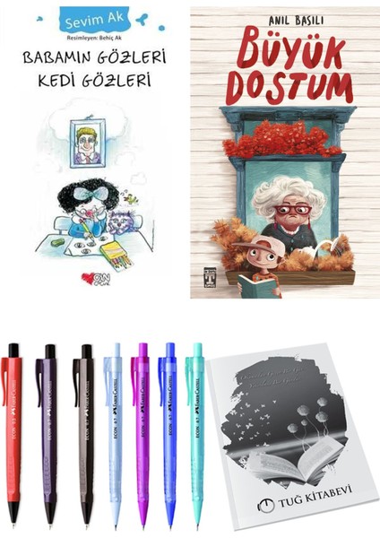 Büyük Dostum ve Babamın Gözleri Kedi Gözleri 2'li Set + Hediyeli