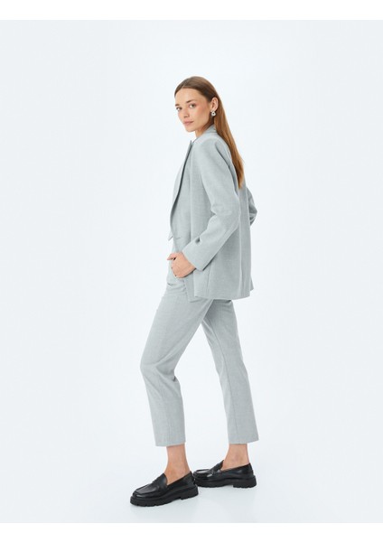 Cepli Slim Fit Yüksek Bel Cigarette Kumaş Pantolon