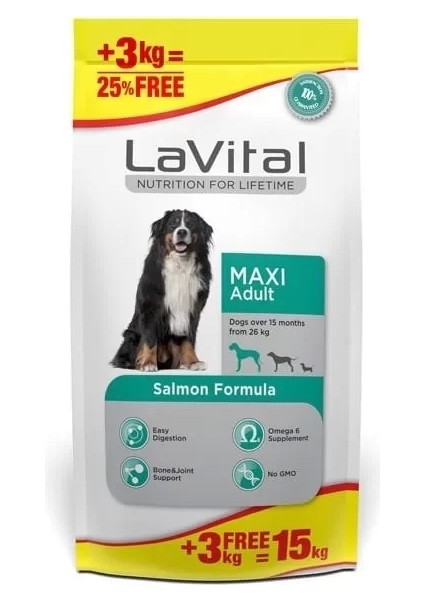 Lavital Maxi Somonlu Yetişkin Köpek Maması 15 kg