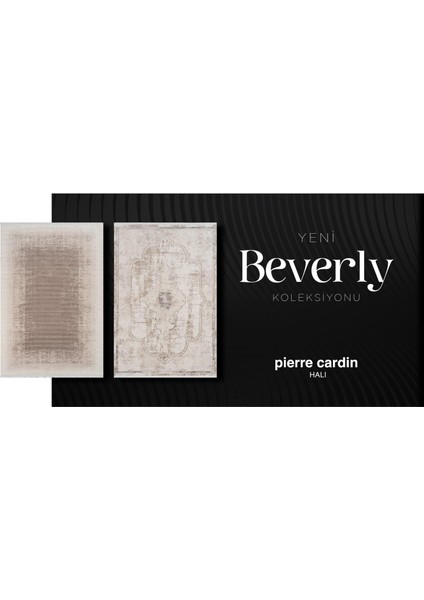 Beverly BF01B Krem Gri Akrilik Yumuşak Dokulu Modern Çizgili Halı
