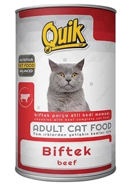 Biftekli Yetişkin Konserve Kedi Maması 415 gr