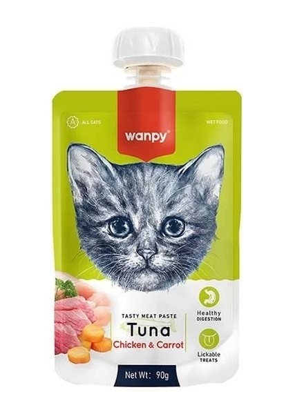 Taze Ton Balıklı ve Tavuklu Et Ezmesi Doğal Kedi Ödülü 90 gr