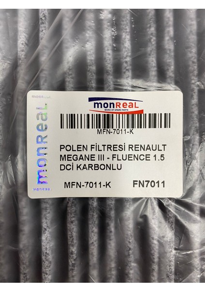 MFN-7011 Karbonlu Polen Filtresi Renault Megane Iıı / Fluence 1.5dcı fiyatları
