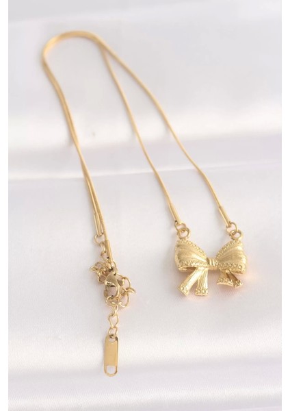 316L Çelik Zincir Altın Renk Fiyonk Kolye fiyatları