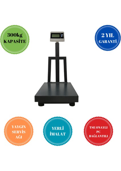 T7 LCD 50 x 60 300 kg Elektronik Tartım Terazi