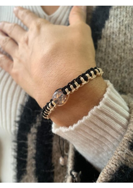 El Yapımı Cam Boncuk Makrome Bileklik