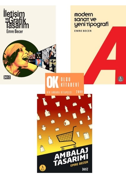 İletişim ve Grafik Tasarım - Modern Sanat ve Yeni Tipografi - Ambalaj Tasarımı 3 Kitap - Emre Becer