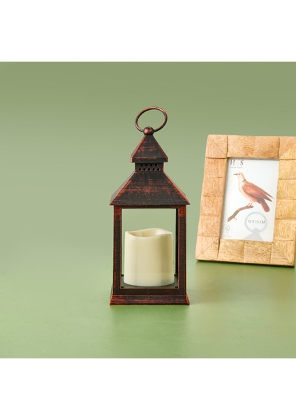 LED Mumlu Fener - Siyah - 10X10X23,5 cm