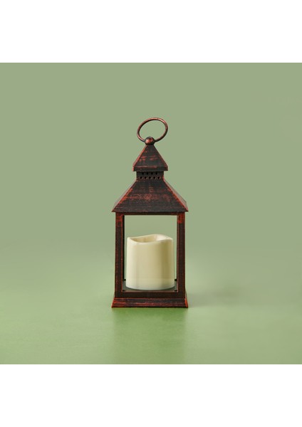LED Mumlu Fener - Siyah - 10X10X23,5 cm