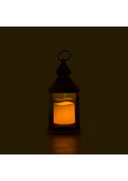 LED Mumlu Fener - Siyah - 10X10X23,5 cm