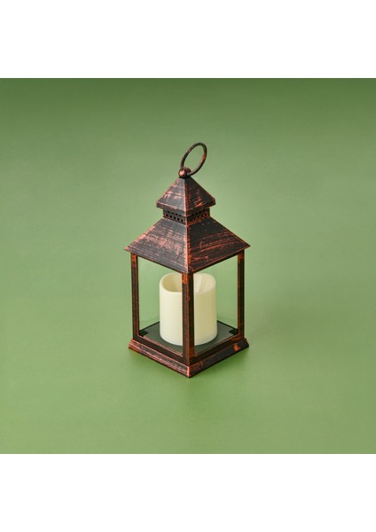 LED Mumlu Fener - Siyah - 10X10X23,5 cm