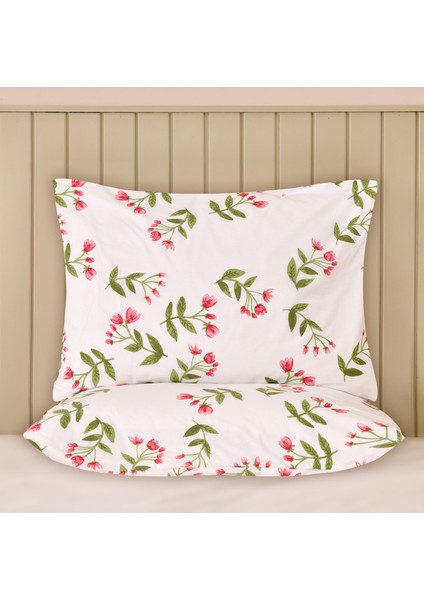 Soft Carlene 2'li Yastık Kılıfı - Ekru / Yeşil - 50X70 cm