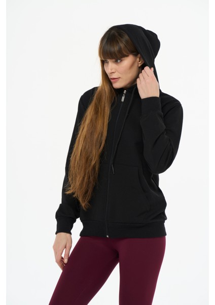 Kadın Pamuklu Kapüşonlu Fermuarlı Sweatshirt fiyatları