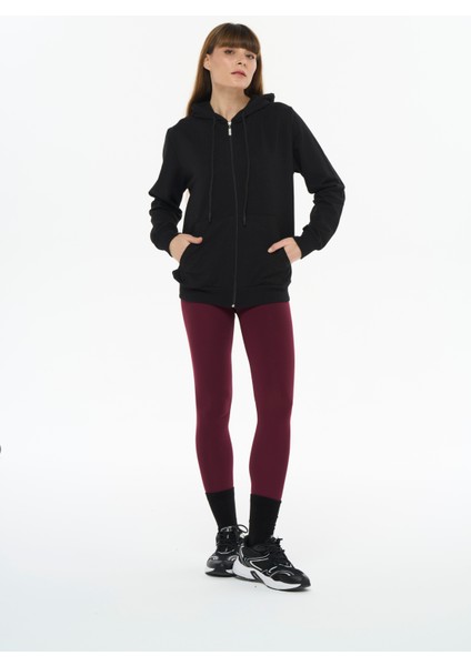 Kadın Pamuklu Kapüşonlu Fermuarlı Sweatshirt fırsatları