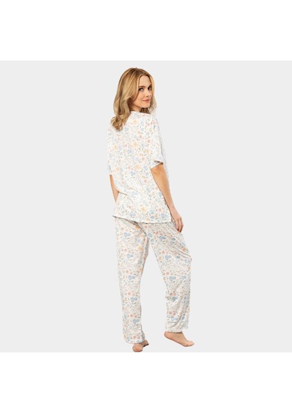 Çiçek Desenli Patlı Battal Kısa Kollu Pijama Takımı 3387/DESEN 1 fırsatları