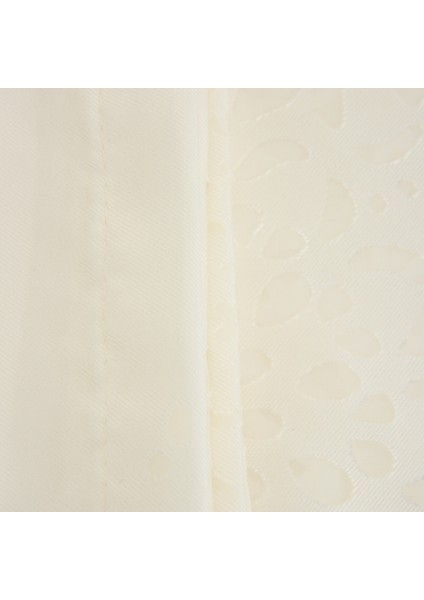 Soft Floral Devore Masa Örtüsü - Beyaz - 140X200 cm
