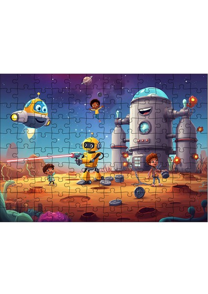 Ahşap Mdf Puzzle Yapboz Uzay Keşif Ekibi 120 Parça 25*35 cm