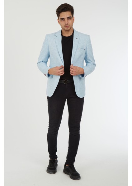 5110 Dar Kalıp Yarım Astarlı Indigo Erkek Blazer Ceket fiyatları