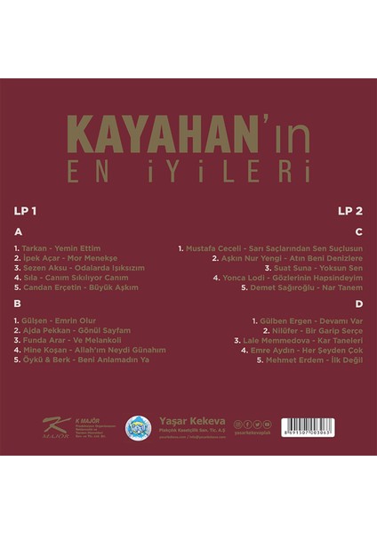 - Kayahan - En İyileriyle - Çeşitli sanatçılar (2LP) (PLAK)