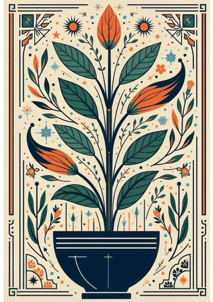 Matisse - Boho - Art Deco - Soyut - Doğa ( 3 Lü Çerçevesiz ) Poster - Afiş - Tablo KR2C00015/