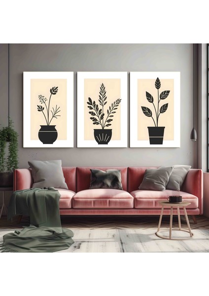 Matisse - Boho - Art Deco - Soyut - Doğa ( 3 Lü Çerçevesiz ) Poster - Afiş - Tablo KR2C00919/