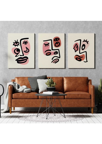 Matisse - Boho - Art Deco - Soyut - Doğa ( 3 Lü Çerçevesiz ) Poster - Afiş - Tablo KR2C00003/