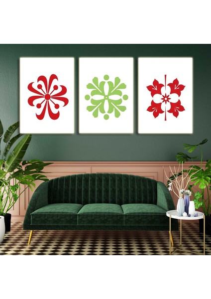Matisse - Boho - Art Deco - Soyut - Doğa ( 3 Lü Çerçevesiz ) Poster - Afiş - Tablo KR2C00650/