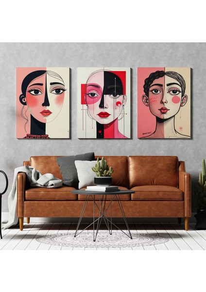 Matisse - Boho - Art Deco - Soyut - Doğa ( 3 Lü Çerçevesiz ) Poster - Afiş - Tablo KR2C00008/