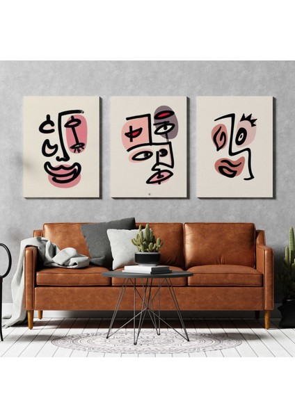 Matisse - Boho - Art Deco - Soyut - Doğa ( 3 Lü Çerçevesiz ) Poster - Afiş - Tablo KR2C00005/