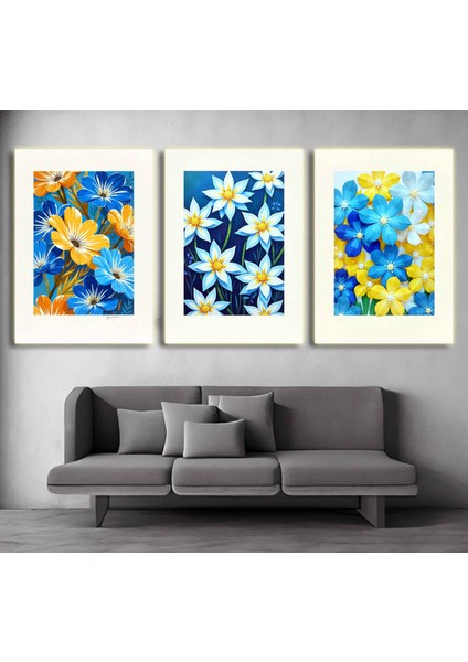 Matisse - Boho - Art Deco - Soyut - Doğa ( 3 Lü Çerçevesiz ) Poster - Afiş - Tablo KR2C00290/