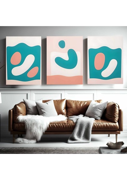Matisse - Boho - Art Deco - Soyut - Doğa ( 3 Lü Çerçevesiz ) Poster - Afiş - Tablo KR2C00311/