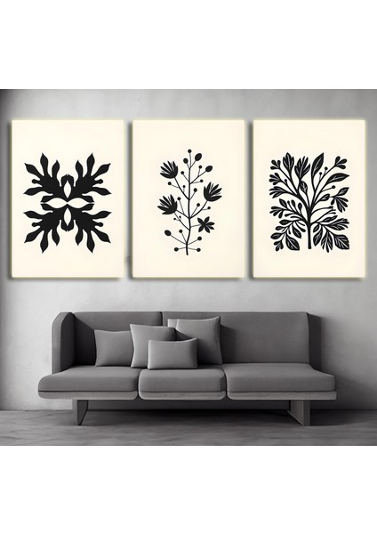 Matisse - Boho - Art Deco - Soyut - Doğa ( 3 Lü Çerçevesiz ) Poster - Afiş - Tablo KR2C00307/