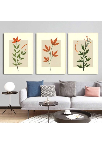 Matisse - Boho - Art Deco - Soyut - Doğa ( 3 Lü Çerçevesiz ) Poster - Afiş - Tablo KR2C00096/