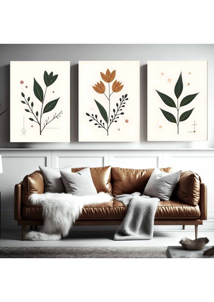 Matisse - Boho - Art Deco - Soyut - Doğa ( 3 Lü Çerçevesiz ) Poster - Afiş - Tablo KR2C00074/