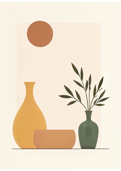 Matisse - Boho - Art Deco - Soyut - Doğa ( 3 Lü Çerçevesiz ) Poster - Afiş - Tablo KR2C00084/