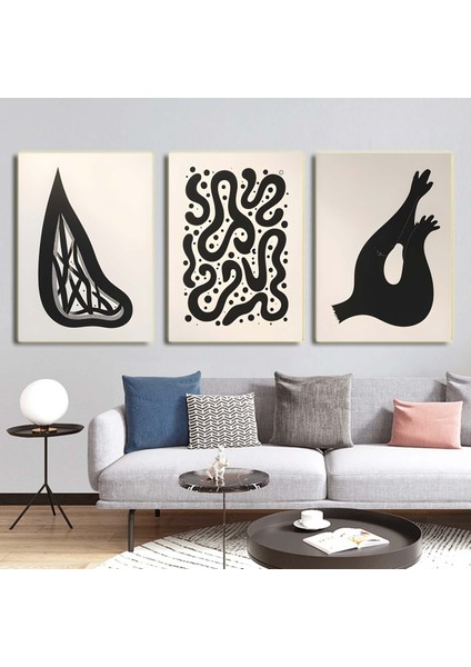 Matisse - Boho - Art Deco - Soyut - Doğa ( 3 Lü Çerçevesiz ) Poster - Afiş - Tablo KR2C00700/