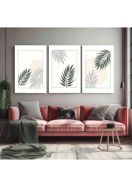 Matisse - Boho - Art Deco - Soyut - Doğa ( 3 Lü Çerçevesiz ) Poster - Afiş - Tablo KR2C00140/