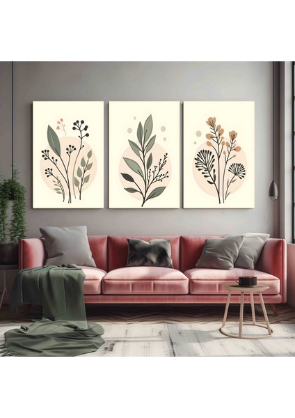 Matisse - Boho - Art Deco - Soyut - Doğa ( 3 Lü Çerçevesiz ) Poster - Afiş - Tablo KR2C00688/