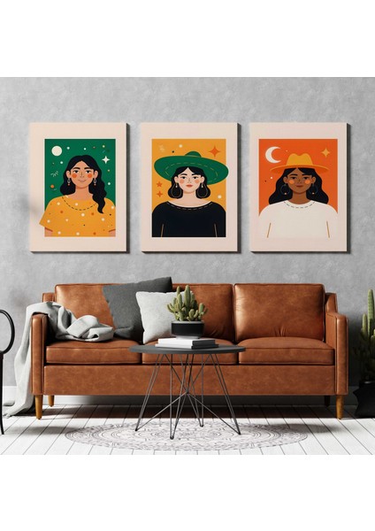 Matisse - Boho - Art Deco - Soyut - Doğa ( 3 Lü Çerçevesiz ) Poster - Afiş - Tablo KR2C00036/