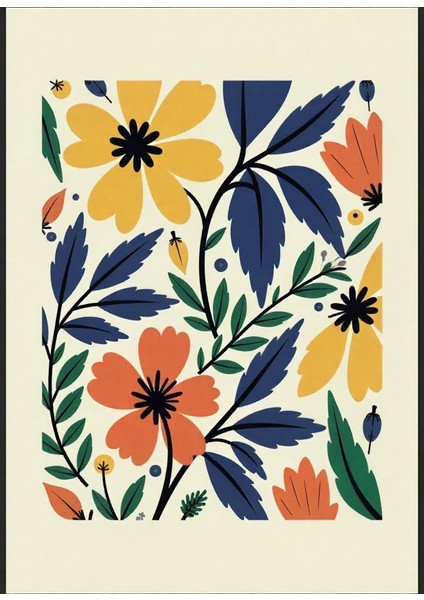 Matisse - Boho - Art Deco - Soyut - Doğa ( 3 Lü Çerçevesiz ) Poster - Afiş - Tablo KR2C00670/