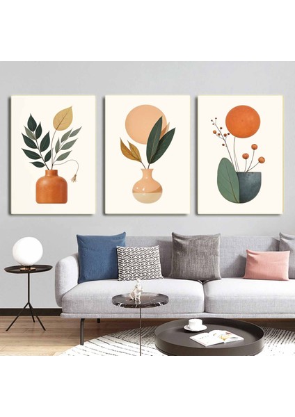 Matisse - Boho - Art Deco - Soyut - Doğa ( 3 Lü Çerçevesiz ) Poster - Afiş - Tablo KR2C00100/