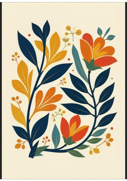 Matisse - Boho - Art Deco - Soyut - Doğa ( 3 Lü Çerçevesiz ) Poster - Afiş - Tablo KR2C00675/