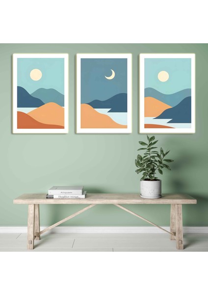 Matisse - Boho - Art Deco - Soyut - Doğa ( 3 Lü Çerçevesiz ) Poster - Afiş - Tablo KR2C00741/