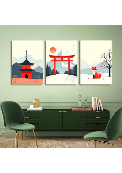 Matisse - Boho - Art Deco - Soyut - Doğa ( 3 Lü Çerçevesiz ) Poster - Afiş - Tablo KR2C00270/