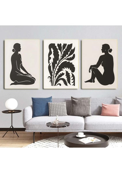 Matisse - Boho - Art Deco - Soyut - Doğa ( 3 Lü Çerçevesiz ) Poster - Afiş - Tablo KR2C00701/