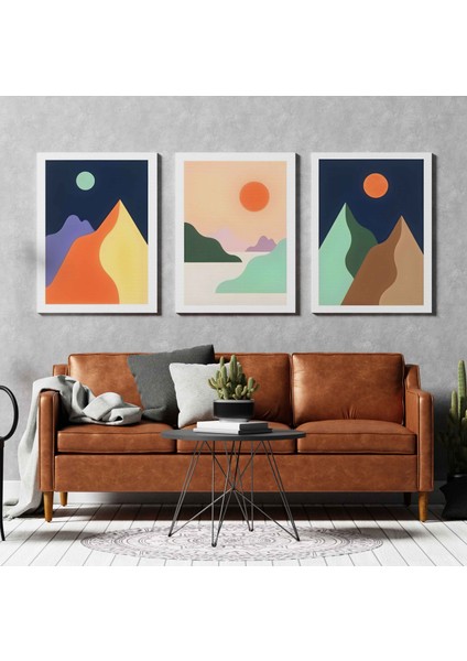 Matisse - Boho - Art Deco - Soyut - Doğa ( 3 Lü Çerçevesiz ) Poster - Afiş - Tablo KR2C00854/