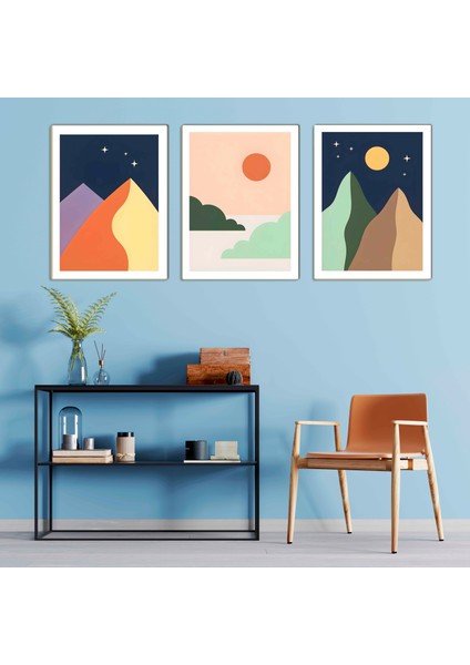 Matisse - Boho - Art Deco - Soyut - Doğa ( 3 Lü Çerçevesiz ) Poster - Afiş - Tablo KR2C00773/