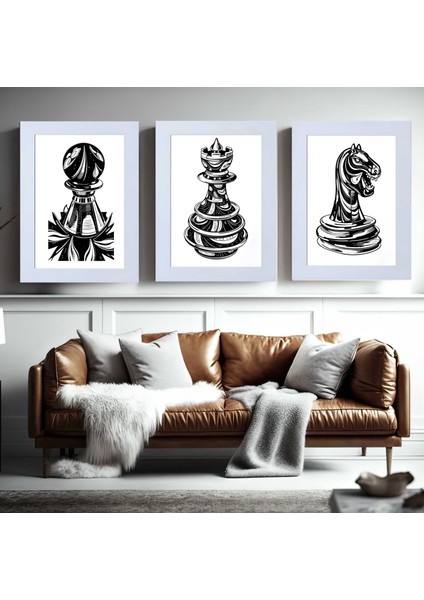 Matisse - Boho - Art Deco - Soyut - Doğa ( 3 Lü Çerçevesiz ) Poster - Afiş - Tablo KR2C00040/