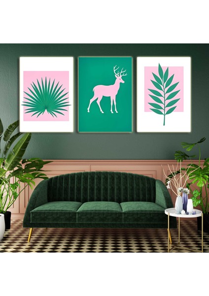 Matisse - Boho - Art Deco - Soyut - Doğa ( 3 Lü Çerçevesiz ) Poster - Afiş - Tablo KR2C00653/
